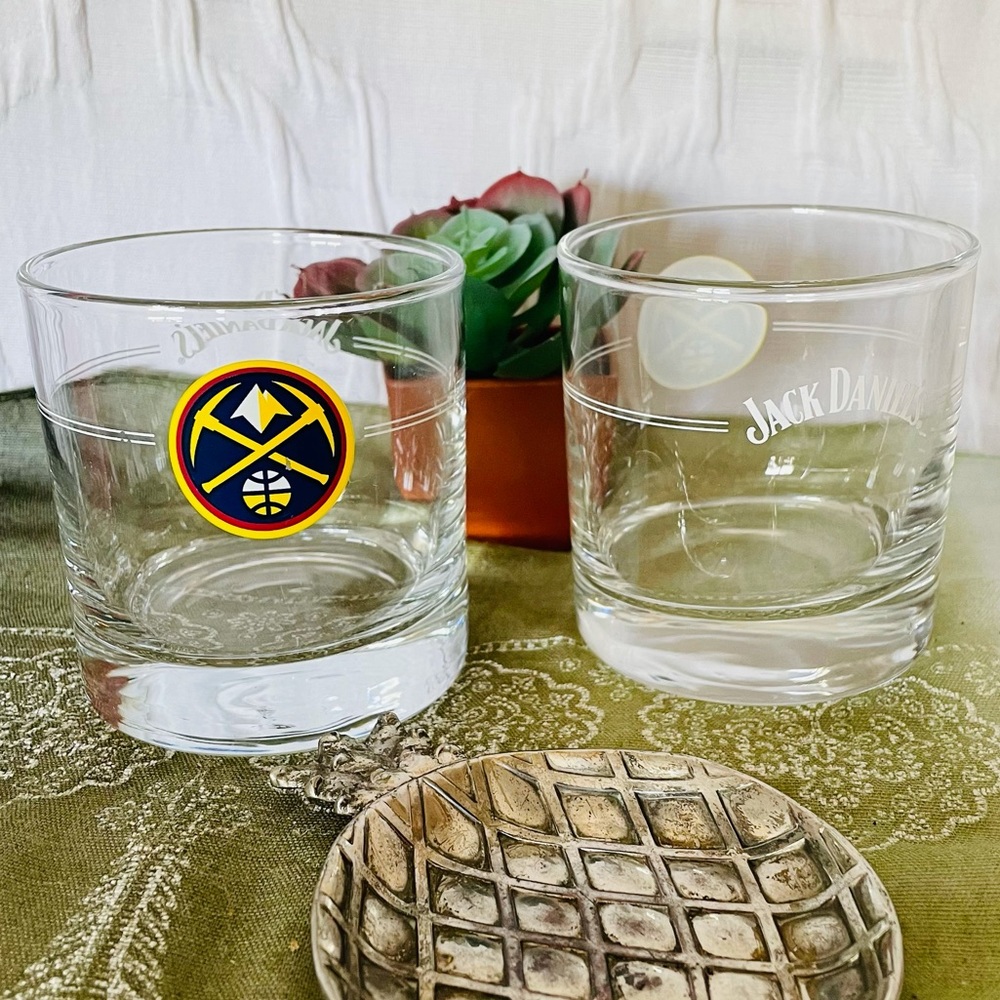 Set/Denver Nuggets Jack Daniels Low Ball Glasses